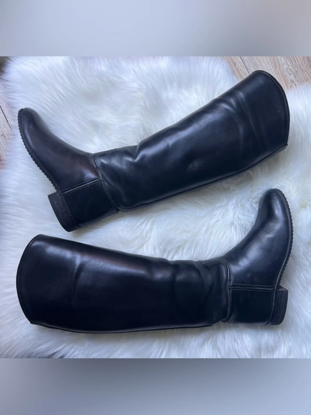 Vtg E Vogel Bespoke Equestrian Custom Made Leather Riding Boots Sz 6 - 6.5 Black